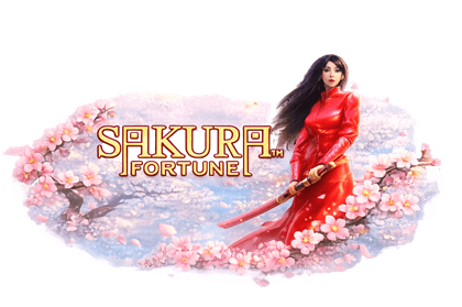 Sakura Fortune japonski avtomat s samurajem in razširitvenimi simboli